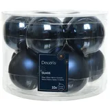 Kaemingk 10 Weihnachtskugeln 6cm Glas Christbaumkugeln Weihnachtsbaumkugeln dunkelblau