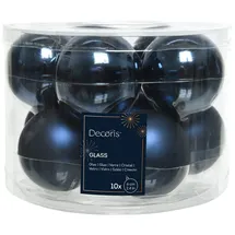 Kaemingk 10 Weihnachtskugeln 6cm Glas Christbaumkugeln Weihnachtsbaumkugeln dunkelblau