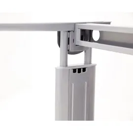 Hammerbacher Eckschreibtisch VUS82/N nussbaum nachbildung/silber