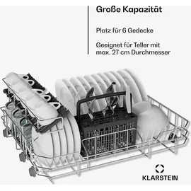 Klarstein UV 6 Secret Einbau-Geschirrspüler (450 mm breit, Weiß)
