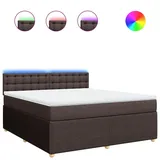 vidaXL Boxspringbett mit Matratze Dunkelbraun 180x200 cm Stoff
