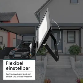 LUXULA Außenstrahler LED 50 W 5000 lm inkl. Bewegungsmelder schwarz IP65