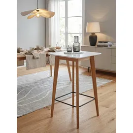 KADIMA DESIGN Skandinavischer Bartisch 60 x 60 x 110 cm Weiß