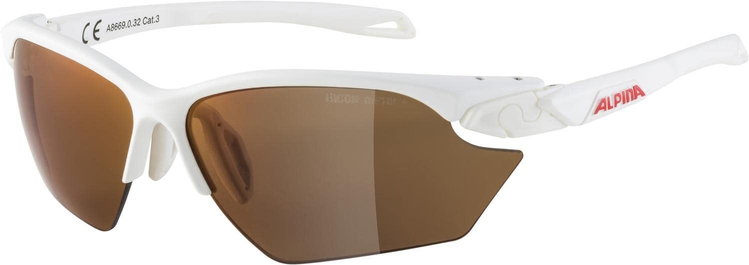 ALPINA TWIST FIVE S HR Q-LITE - Verspiegelte, Kontrastverstärkende & Beschlagfreie Sport- & Fahrradbrille Mit 100% UV-Schutz Für Erwachsene, white matt, One Size