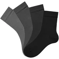 H.I.S. H.I.S Socken Damen 4x grau-schwarz Gr.31-34