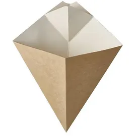 Papstar Pommes-Frites-Spitztüten mit Dip-Ecke Pappe 19,5 cm x 16,5 cm 500 St. Braun/Weiß
