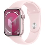 Apple Watch Series 9 GPS 45 mm Aluminiumgehäuse rosé, Sportarmband hellrosa S/M