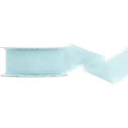 PartyDeco Chiffonband 4cm x 10m weich fließend - Stoffband zum Dekorieren Nähen Dekoband Hochzeitsdeko Tischdeko Schleifenband Geschenkband Hellblau