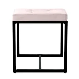 CLP Sitzhocker Barci mit schwarzem Gestell hellgrau/Samt