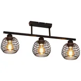 Nettlife Deckenleuchte Wohnzimmer Schwarz Vintage E27 Deckenlampe Retro Industrial, LED wechselbar, Wohnzimmer Schlafzimmer Küche Esszimmer Arbeitzimmer Esstisch schwarz