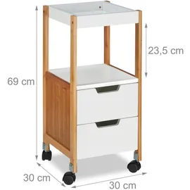 Relaxdays Servierwagen braun 30,0 x 30,0 x 69,0 cm