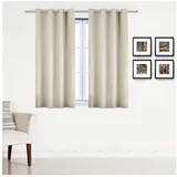 Woltu Gardinen Vorhang Blickdicht Mit Ösen, Leichter Und Weicher Verdunklungsvorhang Wärmeisolierend Ösenschal, Thermovorhang Kälteschutz Für Wohnzimmer Schlafzimmer Kinderzimmer, 135x225 Cm Creme - Woltu