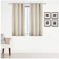 Woltu Gardinen Vorhang Blickdicht Mit Ösen, Leichter Und Weicher Verdunklungsvorhang Wärmeisolierend Ösenschal, Thermovorhang Kälteschutz Für Wohnzimmer Schlafzimmer Kinderzimmer, 135x225 Cm Creme - Woltu