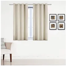 Woltu Gardinen Vorhang Blickdicht Mit Ösen, Leichter Und Weicher Verdunklungsvorhang Wärmeisolierend Ösenschal, Thermovorhang Kälteschutz Für Wohnzimmer Schlafzimmer Kinderzimmer, 135x225 Cm Creme - Woltu