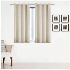 Woltu Gardinen Vorhang Blickdicht Mit Ösen, Leichter Und Weicher Verdunklungsvorhang Wärmeisolierend Ösenschal, Thermovorhang Kälteschutz Für Wohnzimmer Schlafzimmer Kinderzimmer, 135x225 Cm Creme - Woltu