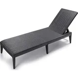 Ondis24 Gartenliege Numana Sonnenliege Relaxliege Rattan-Optik anthrazit