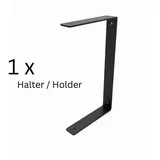 HEVVA Wandregalhalter Doppelte Regalhalter, HARTENBERG, Regalwinkel, Regalträger, 1 Halter + 1 Schraubenset schwarz 15 cm