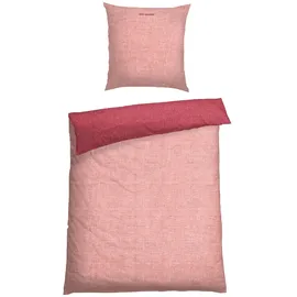 SCHIESSER Doubleface Renforcé puderrosa/beere 155 x 220 cm + 80 x 80 cm