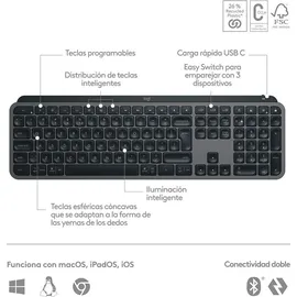 Logitech MX Keys S - Graphit, Spanisches QWERTY-Layout