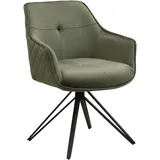 Livetastic Armlehnstuhl, Grün, Schwarz, Metall, Textil, Sternfuß, 57x82x61 cm, Esszimmer, Stühle, Esszimmerstühle, Armlehnenstühle