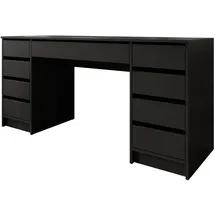 Mirjan24 Schreibtisch Ada Bis, 9 Schubladen Schülerschreibtisch Computertisch B:H:T 154x76x55cm, Kinderschreibtisch Arbeitstisch PC-Tisch Jugendzimmer Kinderzimmer (Schwarz)