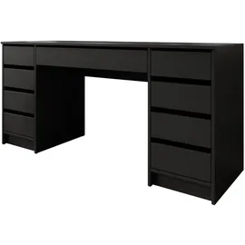 Mirjan24 Schreibtisch Ada Bis, 9 Schubladen Schülerschreibtisch Computertisch B:H:T 154x76x55cm, Kinderschreibtisch Arbeitstisch PC-Tisch Jugendzimmer Kinderzimmer (Schwarz)