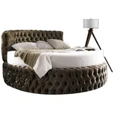 JVmoebel Bett, Luxus Design Rundbett Rundes Bett Ehe Rund XXL Hotel Bett braun