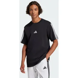 adidas Essentials 3-Streifen Single Jersey Kurzarm-T-Shirt Black / White 2 S