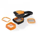 Genius Gemüseschneider Nicer Dicer Quick Zerkleiner Manuell Gemüseschneider in Würfel, Multischneider mit austauschbaren Messereinsätzen orange