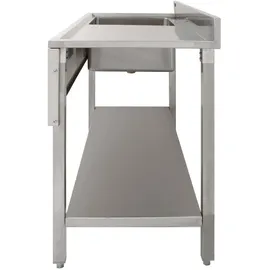 MONSTER SHOP Edelstahl Spültisch Spülbecken Gastrospüle Spüle 1 Becken links 120cm x 60cm x - Silber