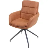 Esszimmerstuhl HWC-K32, Küchenstuhl Lehnstuhl Stuhl, drehbar Auto-Position Stoff