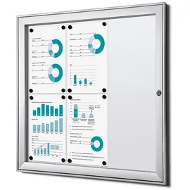 Showdown® Displays Schaukasten S B1 grau 6x DIN A4 74,1 x 2,3 x 69,6 cm, 1 St.
