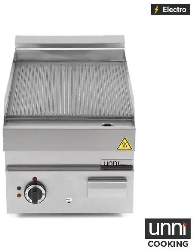Elektrische Bratplatte Edelstahl gerillt 100-300°C