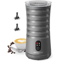 Paris Rhône Milchaufschäumer Elektrisch, 4 in 1 Milk Frother für Milchschaum warm & kalt, Automatischer Milchbehälter Anti-Rutsch Design, Kompakt-Milchaufschäumer für Kaffee, Latte, Cappuccino (Grau)