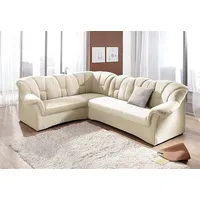 Ecksofa DOMO COLLECTION "Papenburg B/T/H: 242/190/84 cm L-Form" Sofas Gr. B/H/T: 242cm x 84cm x 190cm, Kunstleder SOFTLUX, langer Schenkel rechts, ohne Bettfunktion, beige (creme) wahlweise mit Bettfunktion, Langer Schenkel links oder rechts