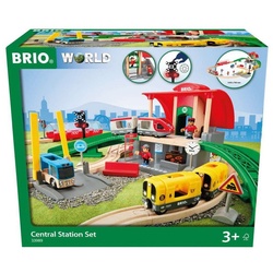 BRIO® Spielzeugeisenbahn-Set Brio World Eisenbahn Set Großes City Bahnhof Set 37 Teile 33989