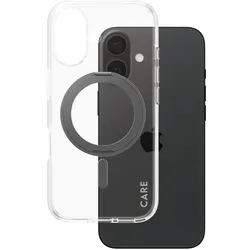CARE by PanzerGlass® Feature Case Transparent Schwarz Kickstand & MagSafe für iPhone 16