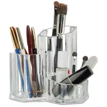 Relaxdays Pinselhalter Badorganizer Transparent