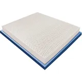 Baldiflex Matratze aus Naturlatex, abnehmbarer Bezug, milbendicht, atmungsaktiv,Kissen aus Memoryschaum inklusive, Höhe 16 cm Französisches Bett, 140 x 200 cm Aloe vera