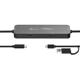 j5create Wormhole Switch Crosslink USB-C Hub Msd Ns Perp (USB-C, 2 Ports), Dockingstation + USB Hub, Grau