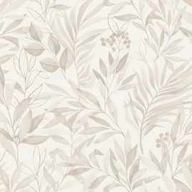 Rasch Textil Papiertapete mit Blättern 10 m x 0,53 m 0,53 kg beige 286069