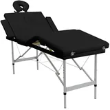 vidaXL Massageliege Klappbar 4-Zonen mit Aluminiumgestell Schwarz