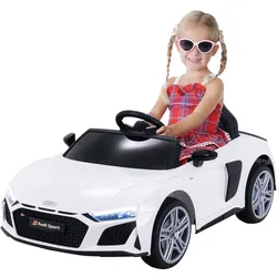 Kinder-Elektroauto Audi R8 Spyder lizenziert, 60 Watt, LED-Scheinwerfer, Musik, Hupe, Fernbedienung, (Weiß)