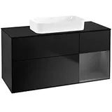 Villeroy & Boch Finion Waschtischunterschrank F712GKPD 120x60,3x50,1cm, Regal rechts Anthracite matt, Black matt lacquer