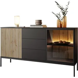 lookway Eclipse 154 x 83 x 39 cm Schwarz / Eiche Wotan