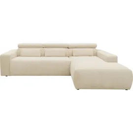 DOMO collection Eckcouch Cord 2-Sitzer Beige