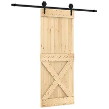 vidaXL Schiebetür rechts 80 x 210 cm Braun/Schwarz