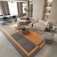 RUGMRZ Waschbarer Teppich Wohnzimmer Teppich Büro Orange grau hell Luxus Teppich Bereich Teppich Dekoration modernen Stil rutschfest Bettvorleger Schlafzimmer Teppich Flach Gewebt 160 x 230 cm