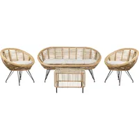 Beliani Lounge Set 4-tlg. Beige/Schwarz