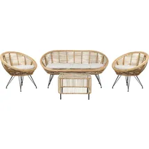 Beliani Lounge Set 4-tlg. Beige/Schwarz